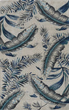 8' Grey Blue Hand Tufted Tropical Leaves Indoor Runner Rug - Homeroots - Flyclothing LLC