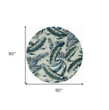 8' Blue and Gray Round Wool Hand Tufted Area Rug - Homeroots - Flyclothing LLC