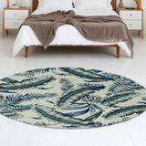 8' Blue and Gray Round Wool Hand Tufted Area Rug - Homeroots - Flyclothing LLC