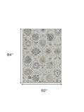5' X 7' Ivory Hand Tufted Space Dyed Floral Traditional Indoor Area Rug - Homeroots - Flyclothing LLC