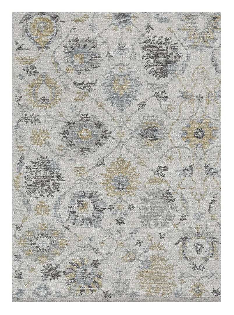 5' X 7' Ivory Hand Tufted Space Dyed Floral Traditional Indoor Area Rug - Homeroots - Flyclothing LLC