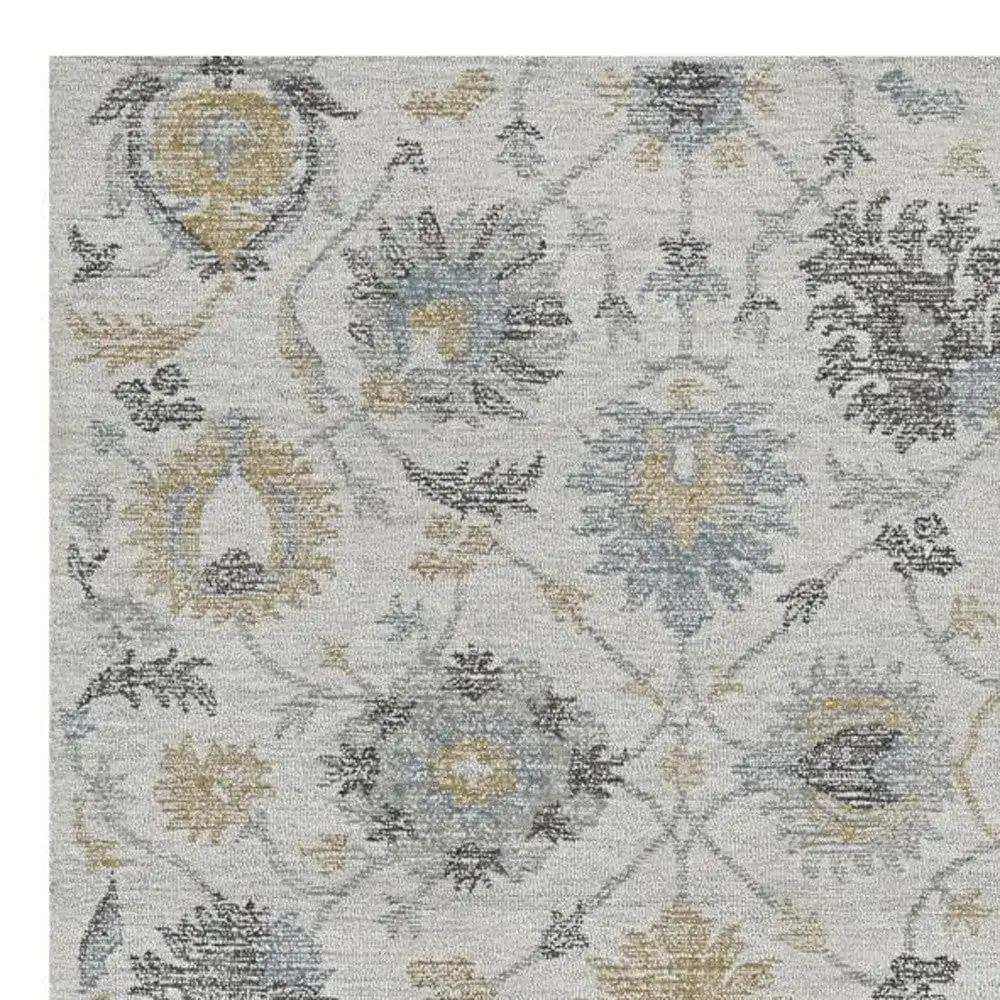 5' X 7' Ivory Hand Tufted Space Dyed Floral Traditional Indoor Area Rug - Homeroots - Flyclothing LLC