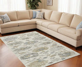 7' X 10' Ivory Hand Tufted Space Dyed Traditional Floral Indoor Area Rug - Homeroots - Flyclothing LLC
