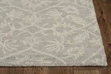 8' Grey Hand Tufted Space Dyed Floral Ogee Indoor Runner Rug - Homeroots - Flyclothing LLC