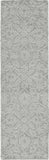 8' Grey Hand Tufted Space Dyed Floral Ogee Indoor Runner Rug - Homeroots - Flyclothing LLC
