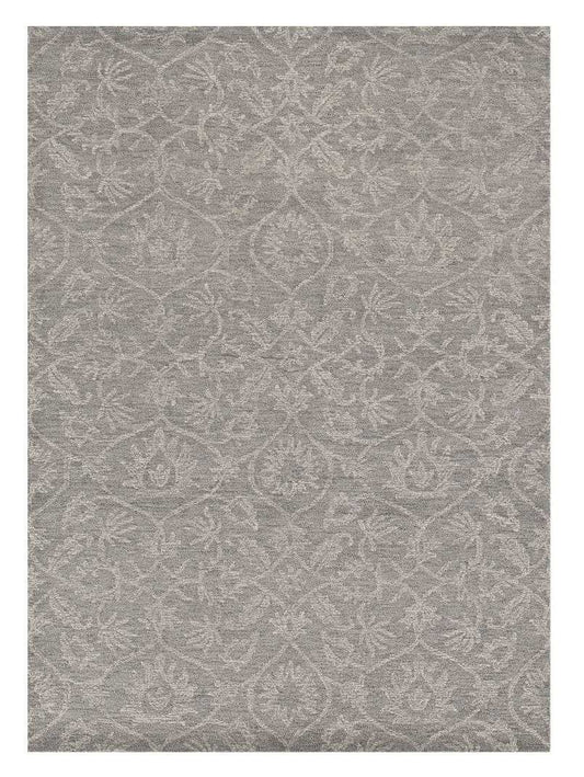 5' X 7' Grey Floral Vines Wool Indoor Area Rug - Homeroots - Flyclothing LLC