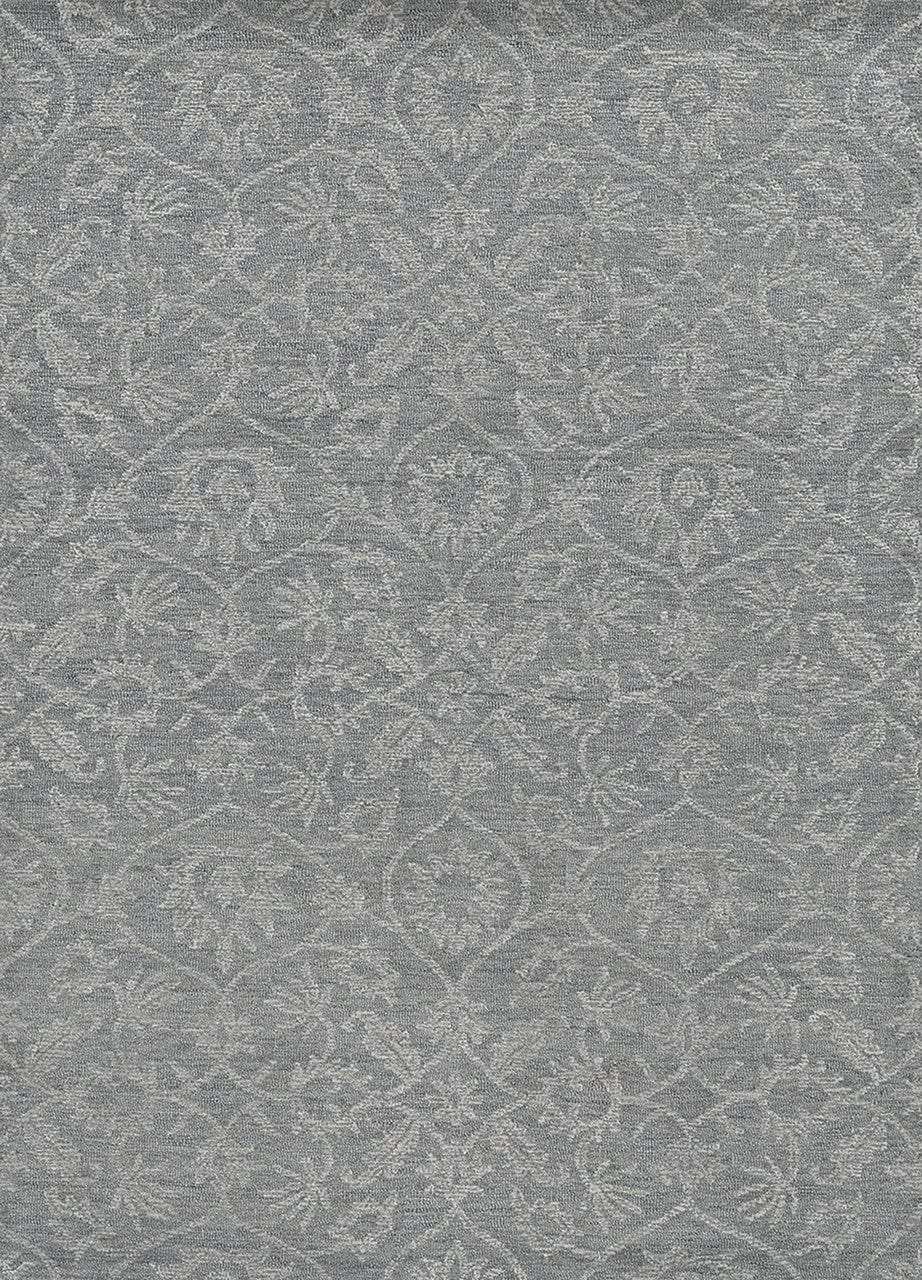 9' X 13' Grey Hand Tufted Space Dyed Floral Ogee Indoor Area Rug - Homeroots - Flyclothing LLC