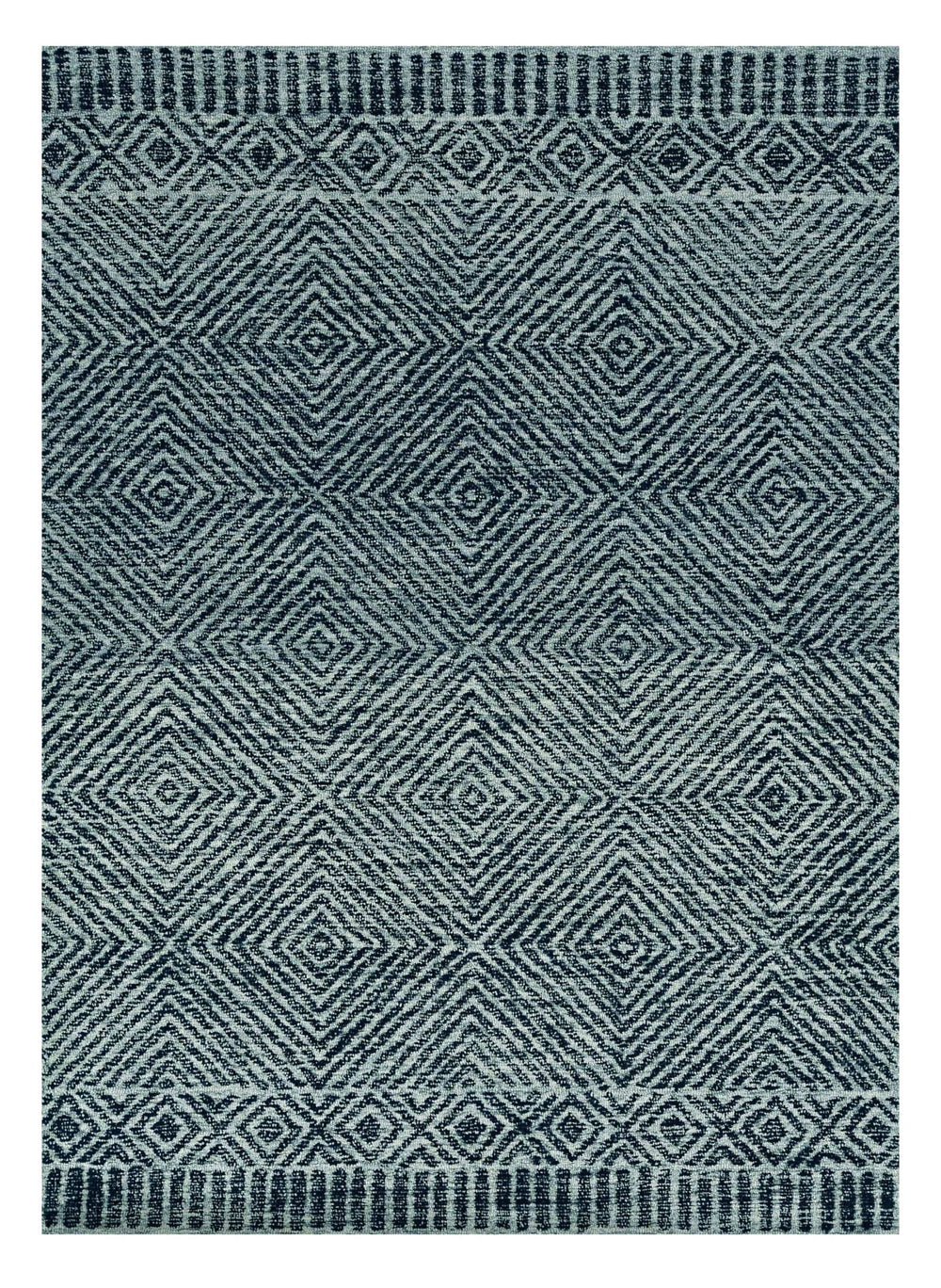 5' X 7' Grey Black Hand Tufted Space Dyed Geometric Indoor Area Rug - Homeroots - Flyclothing LLC