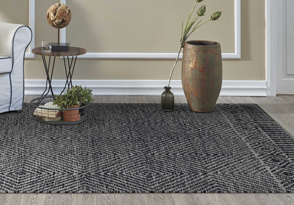 108 X 156 Grey Or Black Wool Rug - Homeroots - Flyclothing LLC