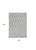 5' X 7' Ivory Geometric Pattern Wool Indoor Area Rug - Homeroots - Flyclothing LLC
