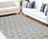 5' X 7' Ivory Geometric Pattern Wool Indoor Area Rug - Homeroots - Flyclothing LLC