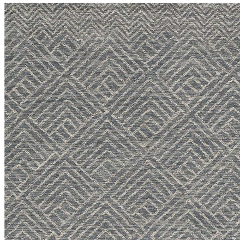 5' X 7' Denim Blue Hand Tufted Space Dyed Geometric Indoor Area Rug - Homeroots - Flyclothing LLC