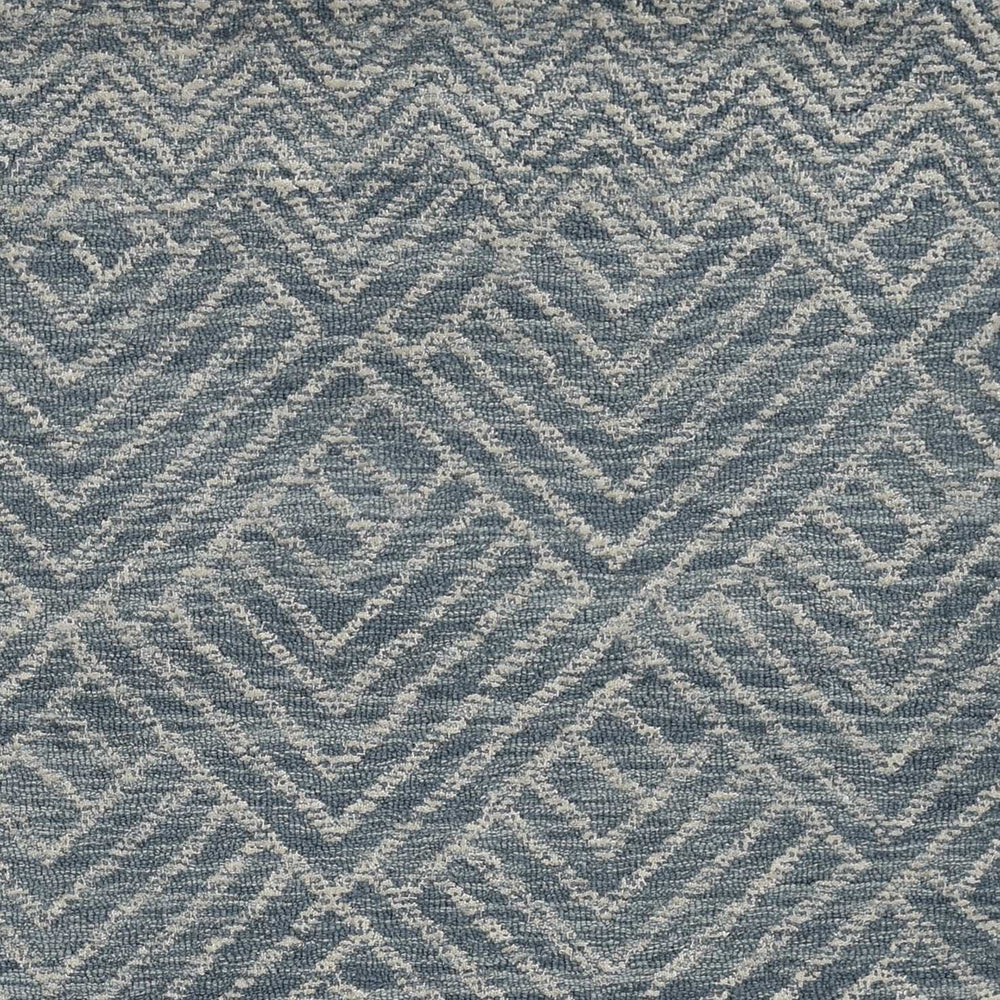 7' X 10' Denim Blue Hand Tufted Space Dyed Geometric Indoor Area Rug - Homeroots - Flyclothing LLC