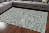 7' X 10' Denim Blue Hand Tufted Space Dyed Geometric Indoor Area Rug - Homeroots - Flyclothing LLC