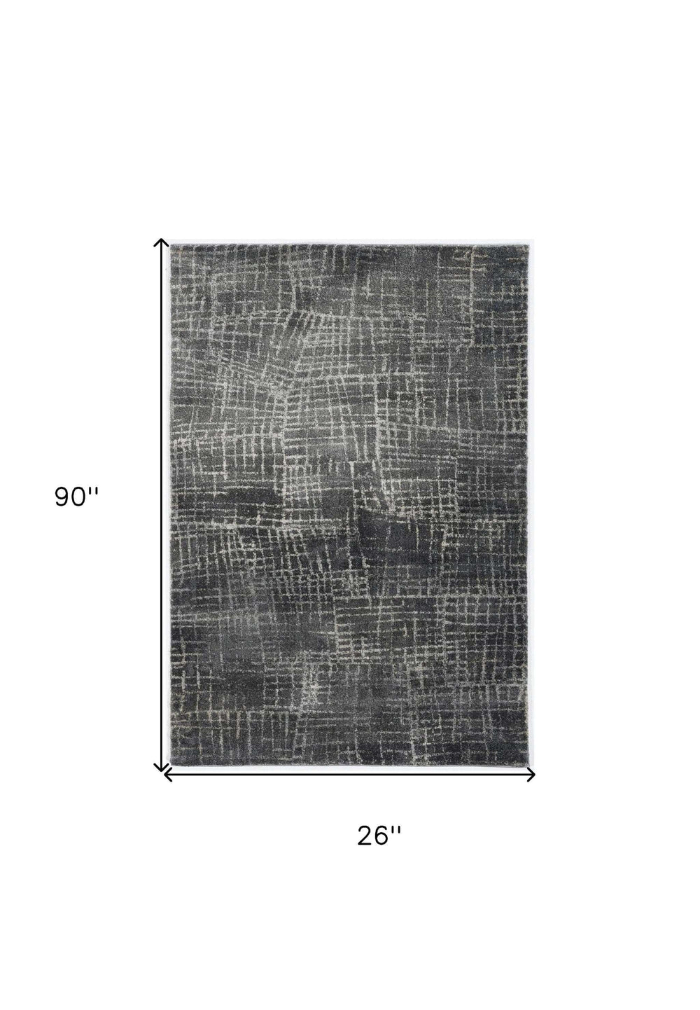 2' X 7' Grey Abstract Lines Runner Rug - Homeroots - Flyclothing LLC