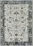 7' Ivory Grey Machine Woven Floral Traditional Indoor Runner Rug - Homeroots - Flyclothing LLC