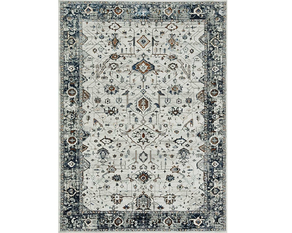 3' X 5' Gray and Ivory Floral Distressed Area Rug - Homeroots - Flyclothing LLC