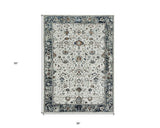 3' X 5' Gray and Ivory Floral Distressed Area Rug - Homeroots - Flyclothing LLC
