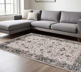 6' X 9' Gray and Ivory Area Rug - Homeroots - Flyclothing LLC