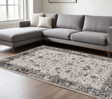 10' X 13' Gray and Ivory Area Rug - Homeroots - Flyclothing LLC