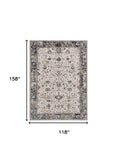 10' X 13' Gray and Ivory Area Rug - Homeroots - Flyclothing LLC