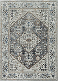 7' Grey Machine Woven Diamond Floral Medallion Indoor Runner Rug - Homeroots - Flyclothing LLC