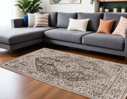 7' X 10' Gray Area Rug - Homeroots - Flyclothing LLC