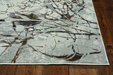 7' Ivory Grey Machine Woven Abstract Vermicular Indoor Runner Rug - Homeroots - Flyclothing LLC