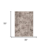 3' X 5' Gray and Ivory Abstract Area Rug - Homeroots - Flyclothing LLC