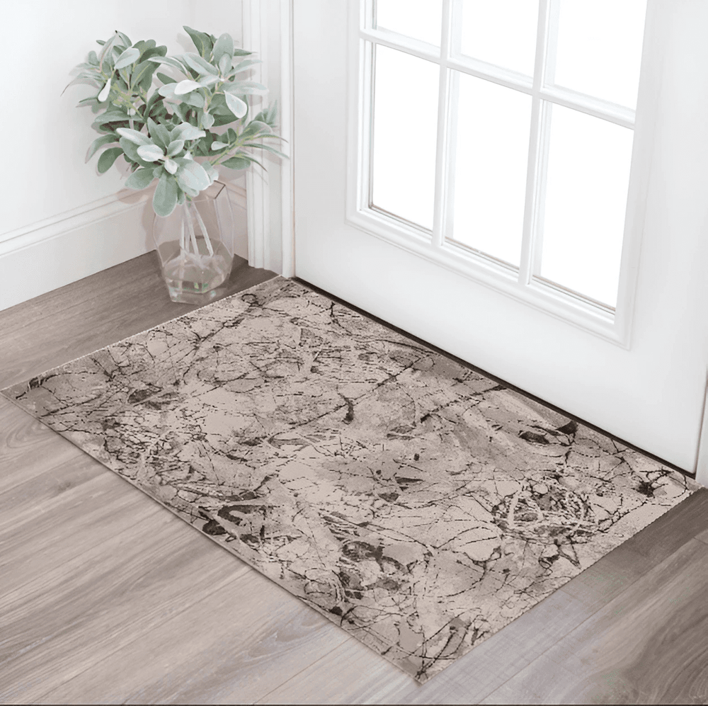 3' X 5' Gray and Ivory Abstract Area Rug - Homeroots - Flyclothing LLC
