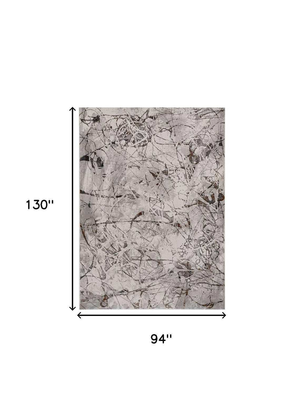 8' X 11' Gray and Ivory Area Rug - Homeroots - Flyclothing LLC