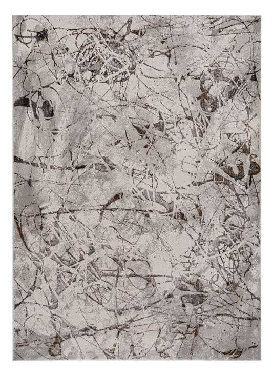 8' X 11' Gray and Ivory Area Rug - Homeroots - Flyclothing LLC
