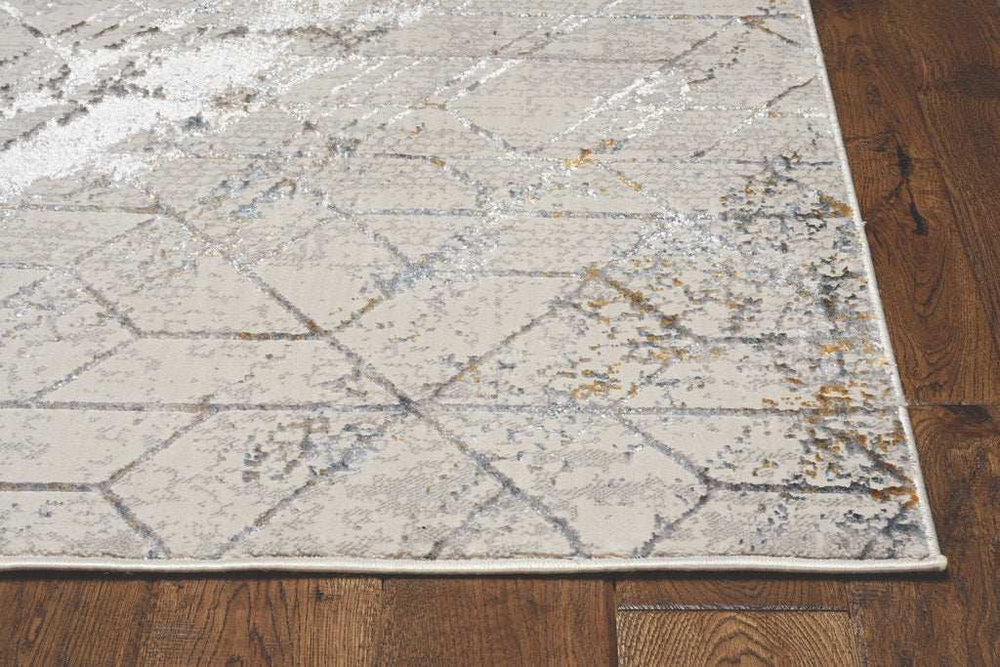 3' X 5' Ivory Geometric Pattern Area Rug - Homeroots - Flyclothing LLC