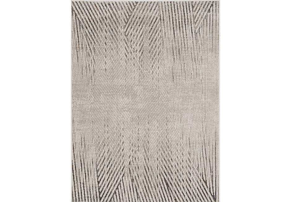 3' X 5' Ivory Or Grey Geometric Lines Area Rug - Homeroots - Flyclothing LLC