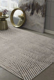 5' X 8' Ivory Grey Machine Woven Geometric Lines Indoor Area Rug - Homeroots - Flyclothing LLC
