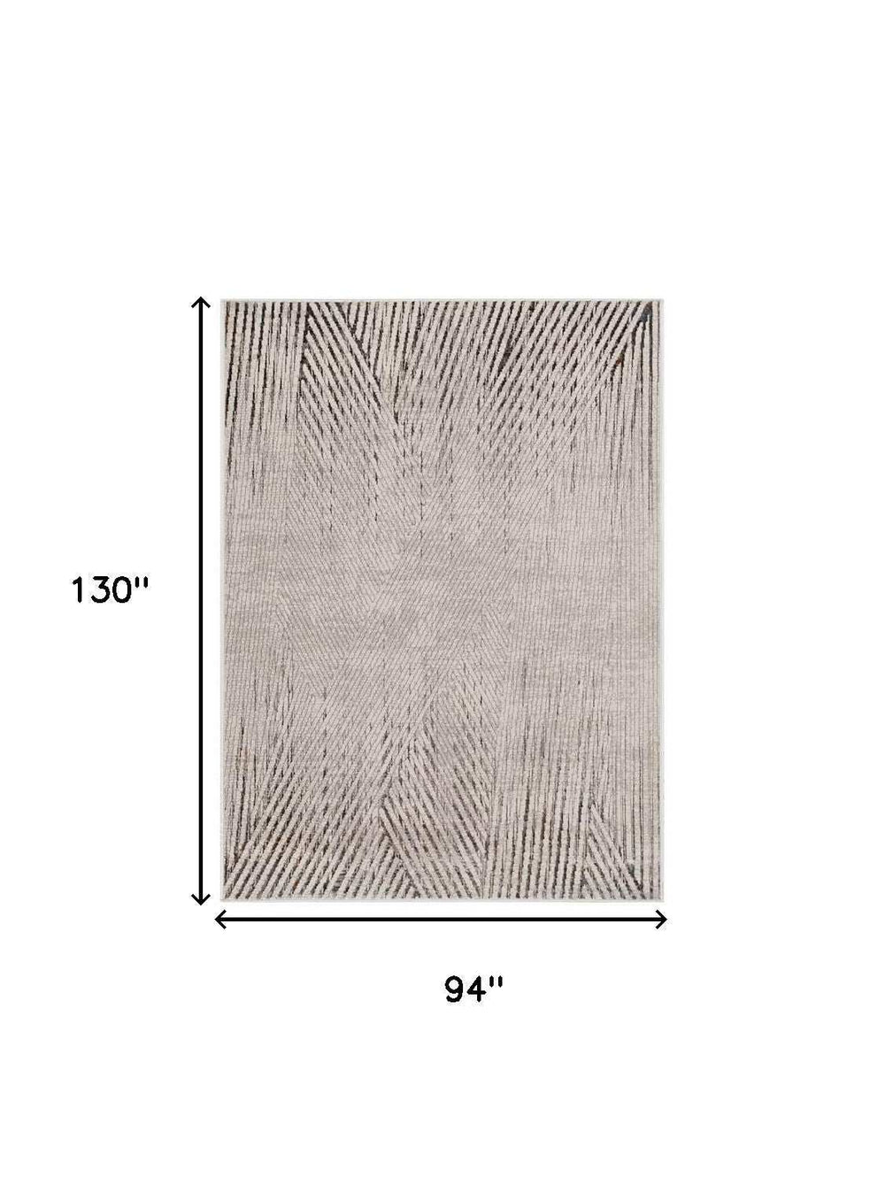 8' X 11' Gray and Ivory Area Rug - Homeroots - Flyclothing LLC