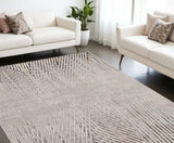 8' X 11' Gray and Ivory Area Rug - Homeroots - Flyclothing LLC