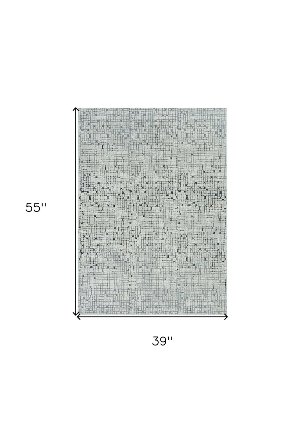 3' X 5' Grey Mosaic Area Rug - Homeroots - Flyclothing LLC