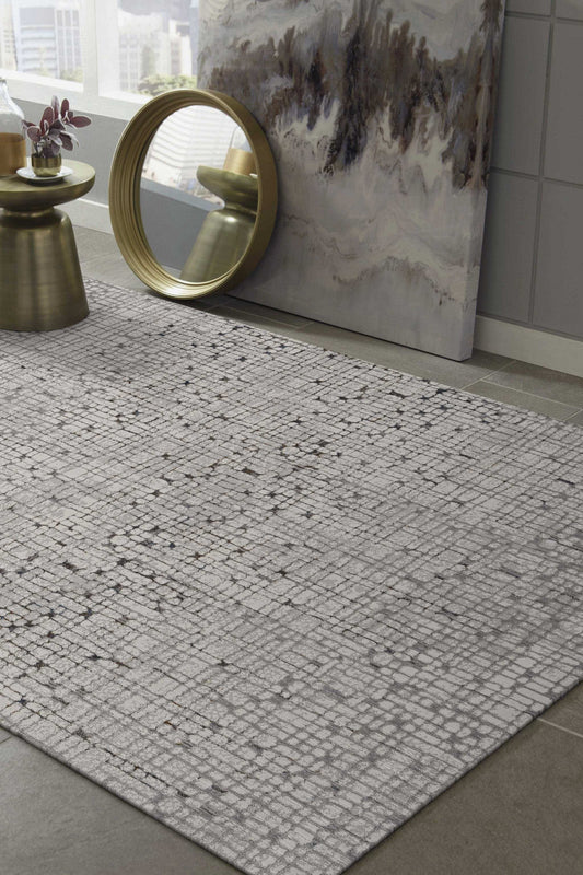5' X 8' Grey Mosaic Indoor Area Rug - Homeroots - Flyclothing LLC