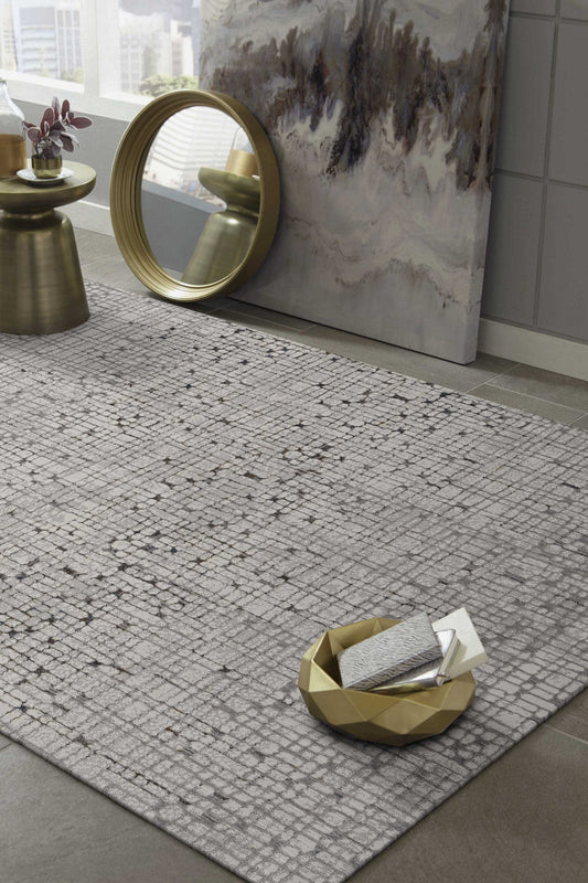 7' X 10' Grey Machine Woven Abstract Lines Indoor Area Rug - Homeroots - Flyclothing LLC