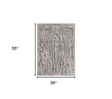 3' X 5' Grey Abstract Lines Area Rug - Homeroots - Flyclothing LLC