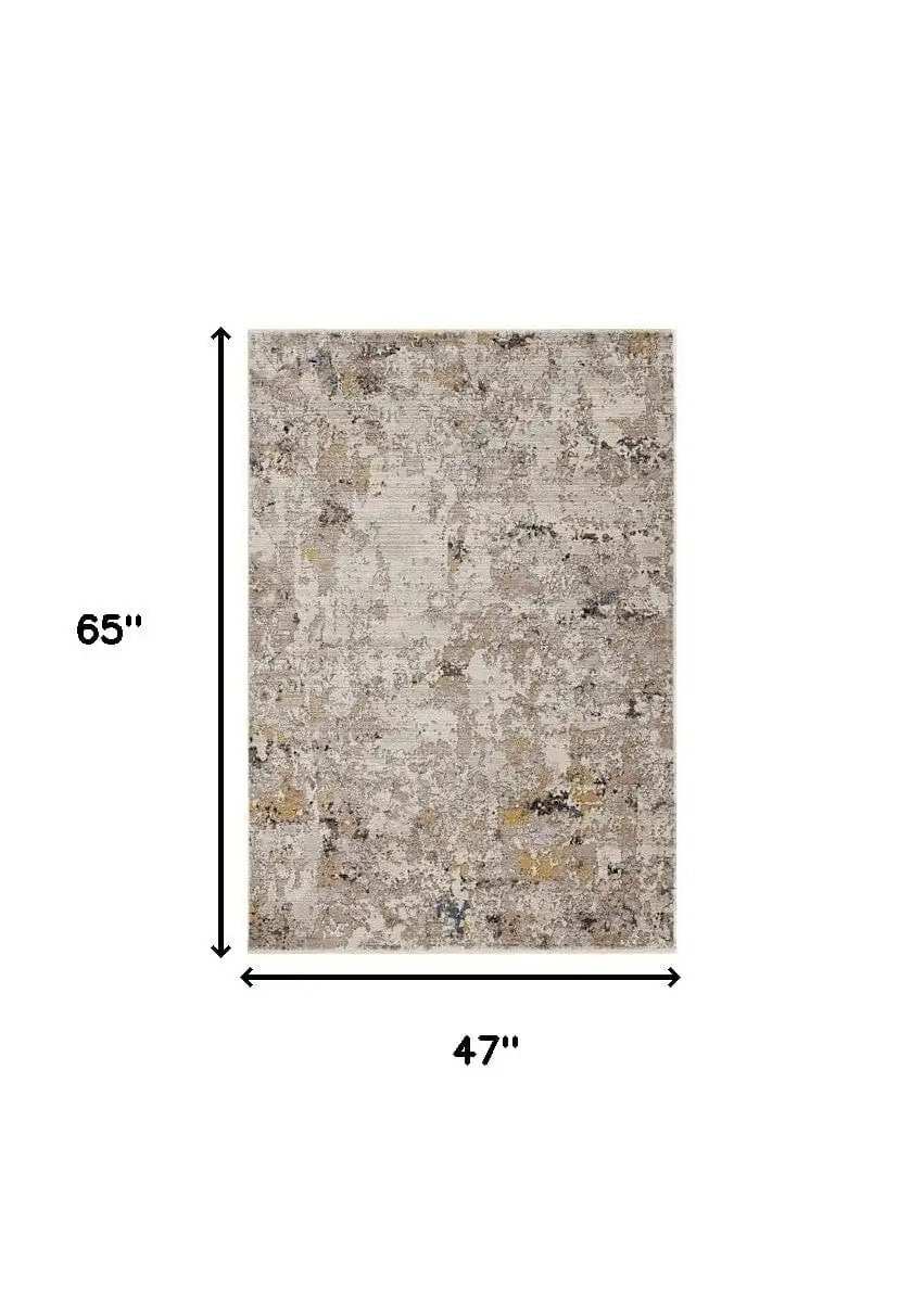 4' X 6' Silver Machine Woven Shrank Abstract Industrial Style Indoor Area Rug - Homeroots - Flyclothing LLC