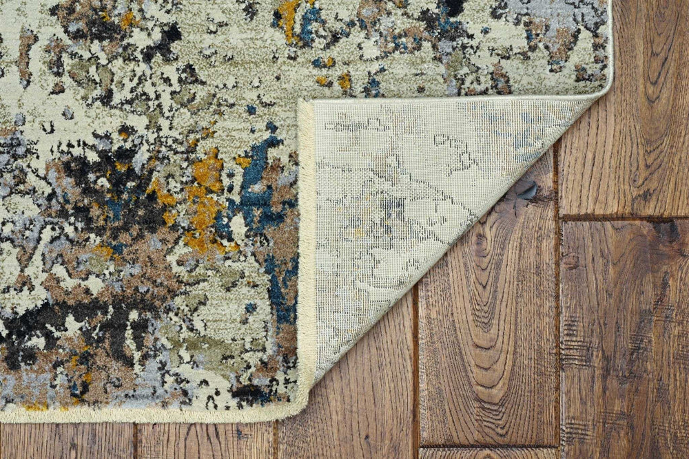 4' X 6' Silver Machine Woven Shrank Abstract Industrial Style Indoor Area Rug - Homeroots - Flyclothing LLC