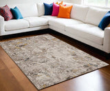 94 X 130 Silver Polyester Rug - Homeroots - Flyclothing LLC