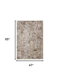 4' X 5' Grey Abstract Area Rug - Homeroots - Flyclothing LLC
