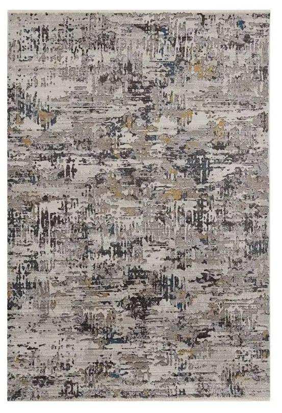 8' X 11' Grey Machine Woven Abstract Splatter Indoor Area Rug - Homeroots - Flyclothing LLC