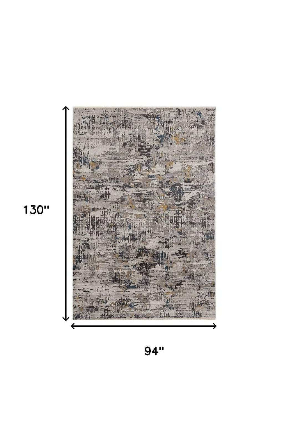 8' X 11' Grey Machine Woven Abstract Splatter Indoor Area Rug - Homeroots - Flyclothing LLC