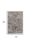 8' X 11' Grey Machine Woven Abstract Splatter Indoor Area Rug - Homeroots - Flyclothing LLC