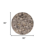8' Gray Round Area Rug - Homeroots - Flyclothing LLC