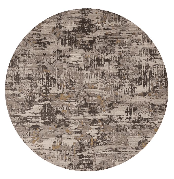 8' Gray Round Area Rug - Homeroots - Flyclothing LLC